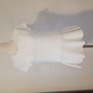 White tweed peplum top